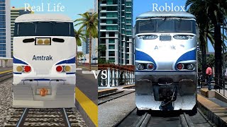 Amtrak Pacific Surfliner Roblox vs Real Life  Part 2 [upl. by Willumsen]