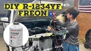 How to Recharge R1234YF Freon in Toyota Tacoma [upl. by Saerdna]