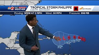 Tracking the Tropics  4 pm Wednesday [upl. by Eirrod]