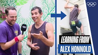 Rock climber Alex Honnold teaches YouTuber Loïc Suberville how to climb 🧗 [upl. by Barabbas]