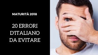 Prima prova maturità 2018 20 errori ditaliano da non fare [upl. by Thurlow]