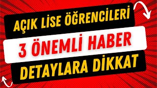 Açık Lise Ders Seçimleri Tekrar Açılacak mı [upl. by Dyer983]