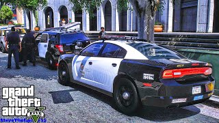 Playing GTA 5 As A POLICE OFFICER City Patrol LAPD GTA 5 Lspdfr Mod 4K [upl. by Krystin]