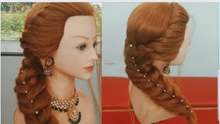 Beautiful stylish pony hair style girl  Unique ponytail hairstyle for girls  Hair style girl [upl. by Enimsay]