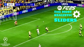 EA FC 25 The BEST Sliders For Career Mode amp The MOST REALISTIC Gameplay  Realistic Sliders v1 [upl. by Aldis]