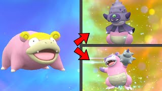 How to Evolve a Galarian Slowpoke into a Galarian Slowbro amp Slowking in Pokemon Scarlet amp Violet DLC [upl. by Aleunam911]