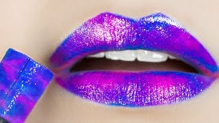 DIY Lipstick amp Lip Balm Out of Candy 3 DIY Makeup Projects Galaxy Rainbow with AlejandraStyles [upl. by Attayek]