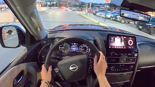 2023 Nissan Armada Platinum  POV Night Drive Binaural Audio [upl. by Cleres655]