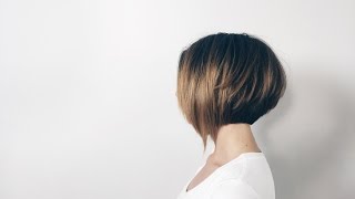 how to cut classic bob with long asymmetrical fringe [upl. by Nuoras]