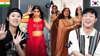 Koreans React to Bollywood Dance TikTok For The First Time  KATCHUP [upl. by Yelyac]