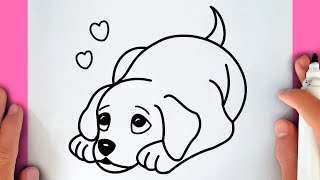 HOW TO DRAW A DOG [upl. by Ahtennek603]