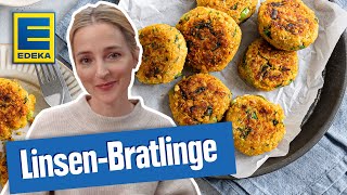 LinsenBratlinge  Vegetarisches Bratling Rezept [upl. by Etnuad]