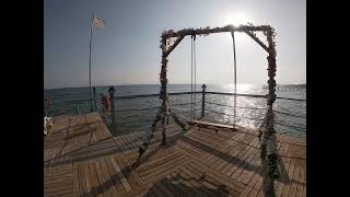 Palmeras Beach Hotel Alanya Turkey walking over the beach [upl. by Lleinad]