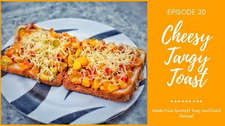 CHEESY TANGY TOAST  EASY AND QUICK RECIPE  CRISPY VEG BREAD TOAST  MADE FROM SCRATCH [upl. by Jeniece163]