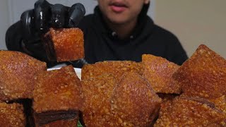 Crispy pork belly mukbang  lechon kawali mukbang  chicharron  eating sounds  ASMR [upl. by Nadiya387]