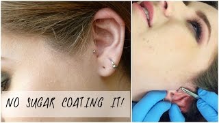 MY TRAGUS PIERCING EXPERIENCE  HEALING PROCESS CLEANING PAIN LEVEL [upl. by Jaine]