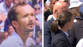 What Daniil Medvedev said to Wimbledon umpire as Russian warned for bad behaviour [upl. by Adianez]