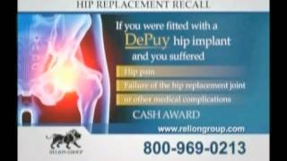 DEPUY HIP REPLACMENT TV AD Class Action Lawsuit [upl. by Krista]