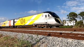 Southbound Brightline passing through Stuart Florida [upl. by Solorac]