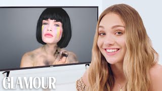 Maddie Ziegler Fact Checks Beauty Tutorials on YouTube  Glamour [upl. by Lime600]