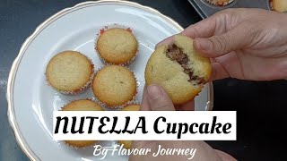 Nutella Cupcakes  Egg Free Cupcakes  Nutella Filled Cupcake  Vanilla Cupcake baking [upl. by Ahsykal]