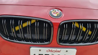 F30 F31 BMW Grille and V Brace cover install New M Style Grilles upgrade [upl. by Eirrod]