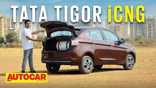 2022 Tata Tigor iCNG review  Better than petrol  First Drive  Autocar India [upl. by Elletnwahs907]