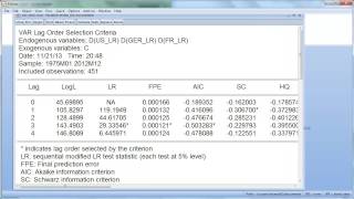 Estimating a VARp in EVIEWS [upl. by Eibloc]