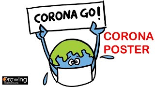 Corona Viras poster drawing  Go corona go [upl. by Tillo]