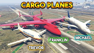 GTA 5 MAIN CHARACTERS CARGO PLANE FRANKLIN VS MCIHEAL VS TREVOR [upl. by Frasquito143]