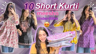 Short Kurti from Meesho🛍️ Under 500 Rupees➕First Impression ➕Try on haul📌Honest Review [upl. by Lane]