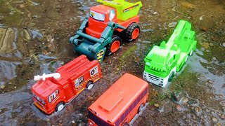 Search and Find Toys in Deep Rivers Sand Trucks Fire Departments Tayo Buses [upl. by Younger947]