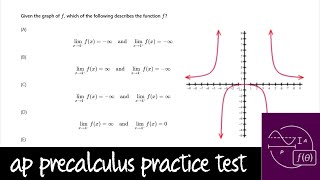 AP Precalculus Practice Test Unit 1 Question 26 TwoSided Limits on a Graph [upl. by Annyahs711]