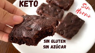 BROWNIE FIT KETO  SIN HORNO 😍 Fácil y Rápido  SIN AZÚCAR [upl. by Salvatore567]