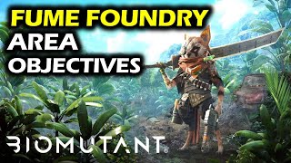 Fume Foundry Area Objective Locations  Vauly key Superb Loot  Biomutant Collectibles Guide [upl. by Imoan384]