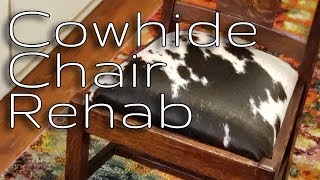 Cowhide Chair Rehab reupholstery [upl. by Salesin]