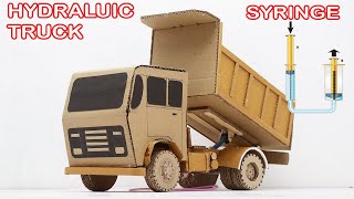 Science experiments project Make Hydraulic Dump Truck using Syringe  science experiments project [upl. by Ludovick145]