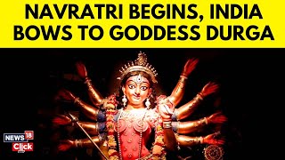 Navratri 2024 Nationwide Festivities Begin with Devotees Offering Prayers to Goddess Durga  N18V [upl. by Peregrine]