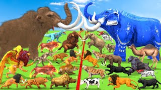 Modern Mammals vs Cenozoic Beasts Size Comparison Mammoth TRex Vs Elephant Tiger Animal Epic Battle [upl. by Caine]