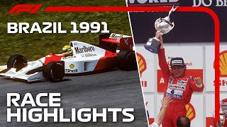 Sennas Magical Home Win  1991 Brazilian Grand Prix  Race Highlights [upl. by Irec869]