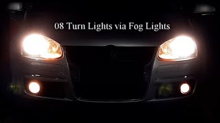 Cornering lights via Fog Lights vs via High Beam  VCDS  VW Golf MK5 [upl. by Holloway770]