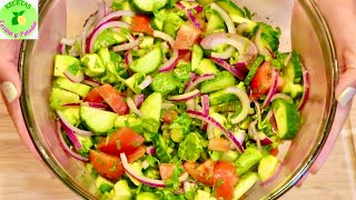 Como Hacer Ensalada de Aguacate Pepino y Tomate Refrescante y Cremosa Para Bajar de Peso Keto [upl. by Anahsek851]