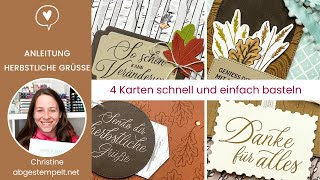 Anleitung 3 Karten und Verpackung einfach und schnell basteln⎜Herbstliche Grüsse ⎜Stampin Up® [upl. by Aerehs289]