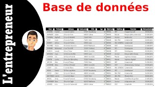 Faire une base de données sur Excel [upl. by Neenad]