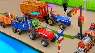 Diy tractor mini Bulldozer to making concrete road  Construction Vehicles Road Roller 53 [upl. by Eenaj]