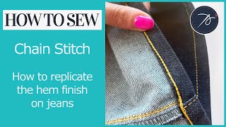 How to Create a Chain Stitch Hem on Jeans  Coverstitch Machine Juki MCS1800 [upl. by Ytsirt]