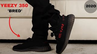 Adidas Yeezy Boost 350 V2 Black Red Bred 2020 Release Review and on Foot [upl. by Yoo]