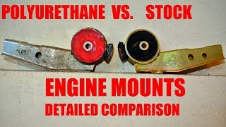 Polyurethane vs stock engine mounts  detailed comparison [upl. by Fiel]