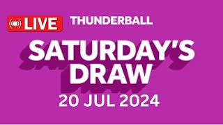 National Lottery Thunderball draw live tonight results from Saturday 20 Jul 2024  thunderball [upl. by Earleen]