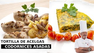 Tortilla de acelgas  Codornices asadas con patatas  Cocina Abierta de Karlos Arguiñano [upl. by Prudi]